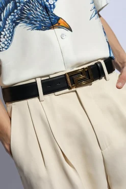 Versace CZARNY Skórzany pasek