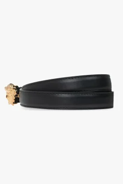 Versace CZARNY Skórzany pasek