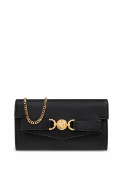 Versace CZARNY Skórzany portfel