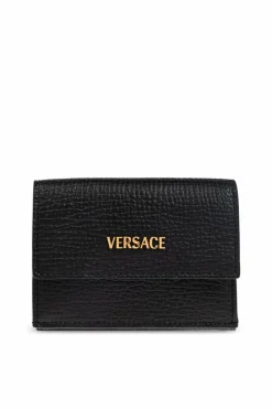 Versace CZARNY Skórzany portfel