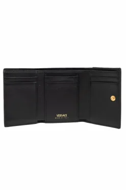 Versace CZARNY Skórzany portfel