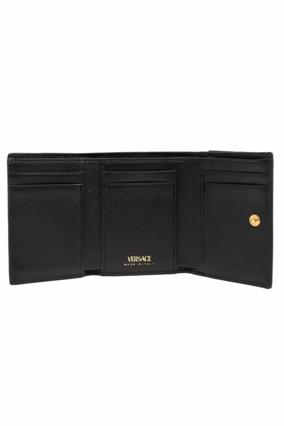 Versace CZARNY Skórzany portfel
