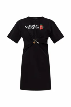 Versace CZARNY Sukienka o kroju t-shirtu