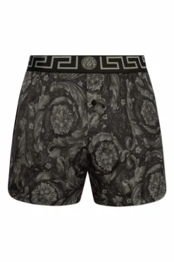 Versace CZARNY Szorty bieliźniane ze wzorem `barocco`