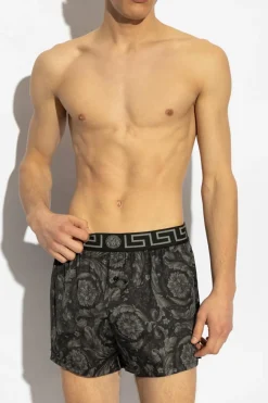 Versace CZARNY Szorty bieliźniane ze wzorem `barocco`