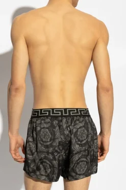 Versace CZARNY Szorty bieliźniane ze wzorem `barocco`