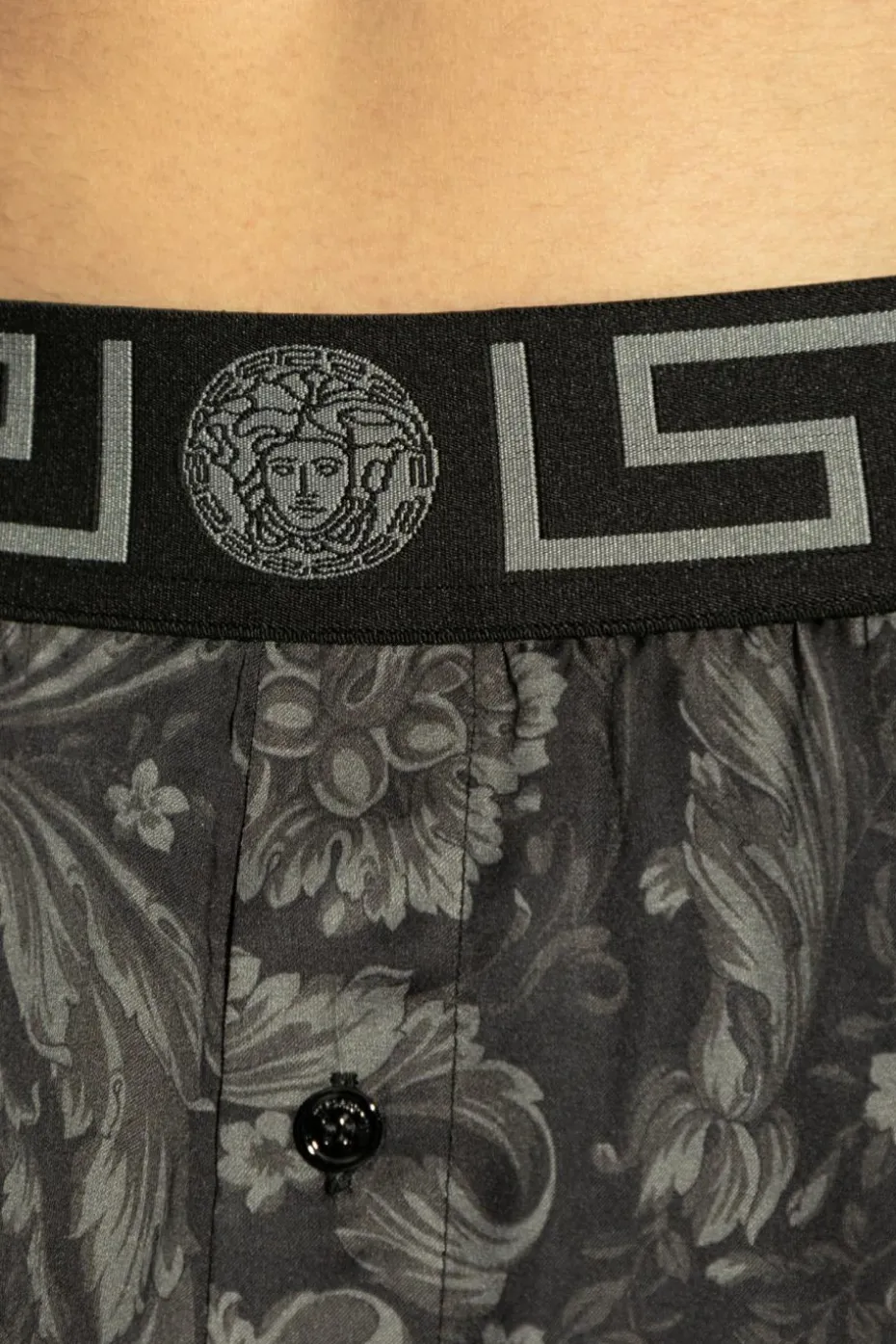 Versace CZARNY Szorty bieliźniane ze wzorem `barocco`