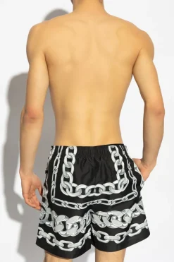 Versace CZARNY Szorty kąpielowe z nadrukiem `Medusa Chains`