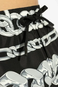 Versace CZARNY Szorty kąpielowe z nadrukiem `Medusa Chain`