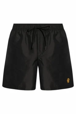 Versace CZARNY Szorty kąpielowe z naszywką