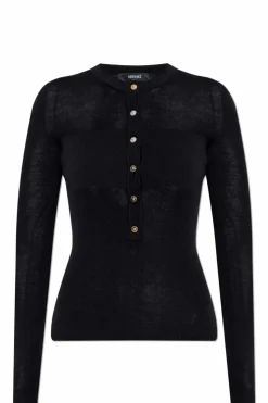 Versace CZARNY Top o dopasowanym kroju