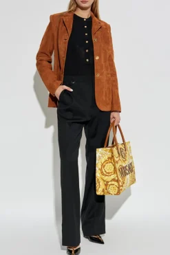 Versace CZARNY Top o dopasowanym kroju