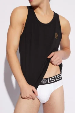 Versace CZARNY Top z kolekcji ‘Underwear’
