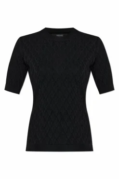 Versace CZARNY Top z logo