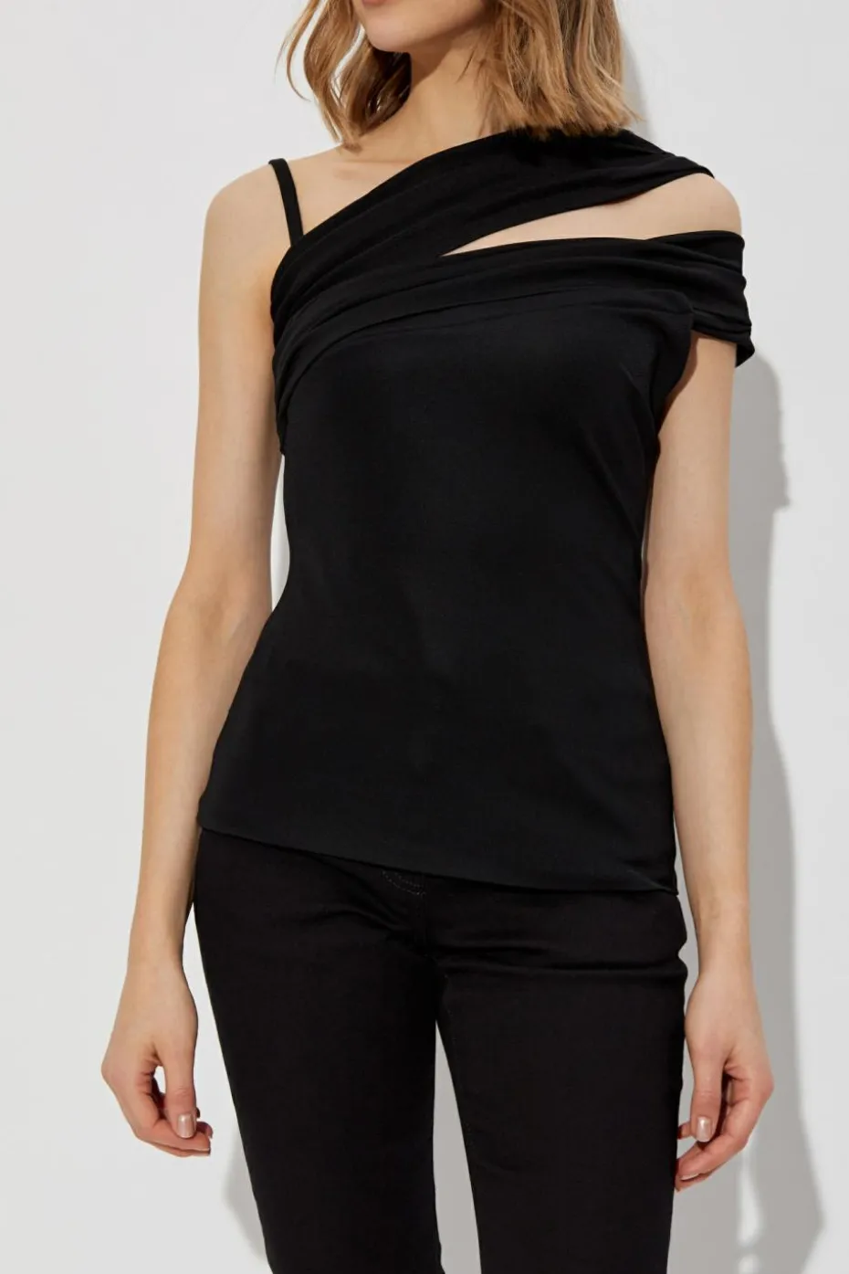 Versace CZARNY Top z odkrytym ramieniem
