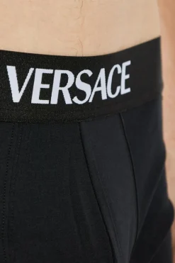 Versace CZARNY Trójpak bokserek z logo