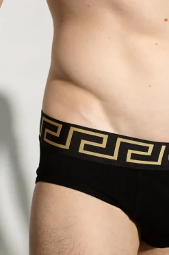 Versace CZARNY Trójpak slipów z logo