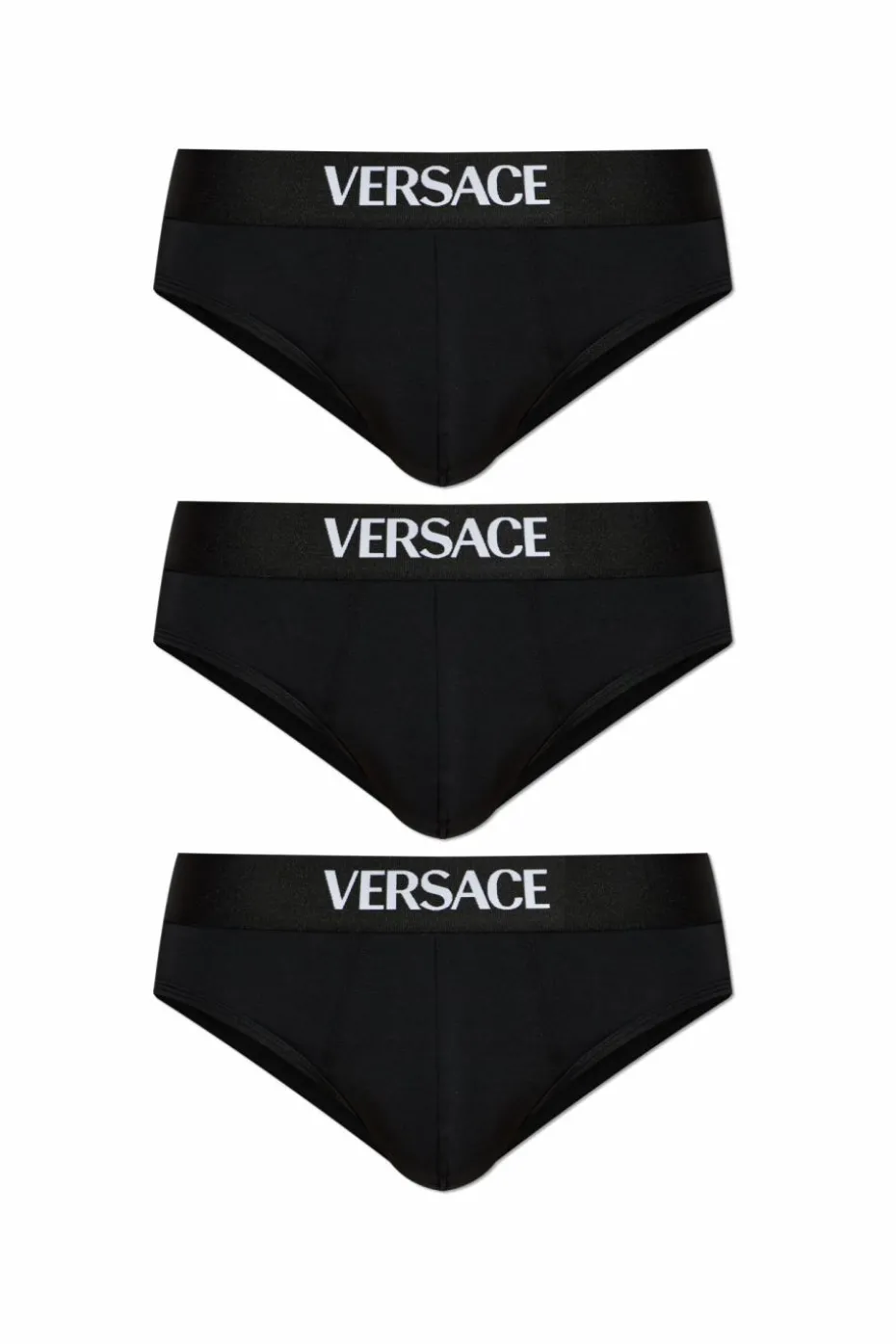Versace CZARNY Trójpak slipów z logo