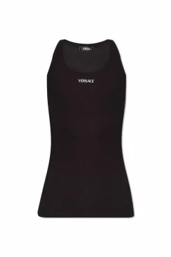 Versace CZARNY T-shirt bez rękawów