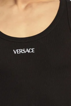 Versace CZARNY T-shirt bez rękawów