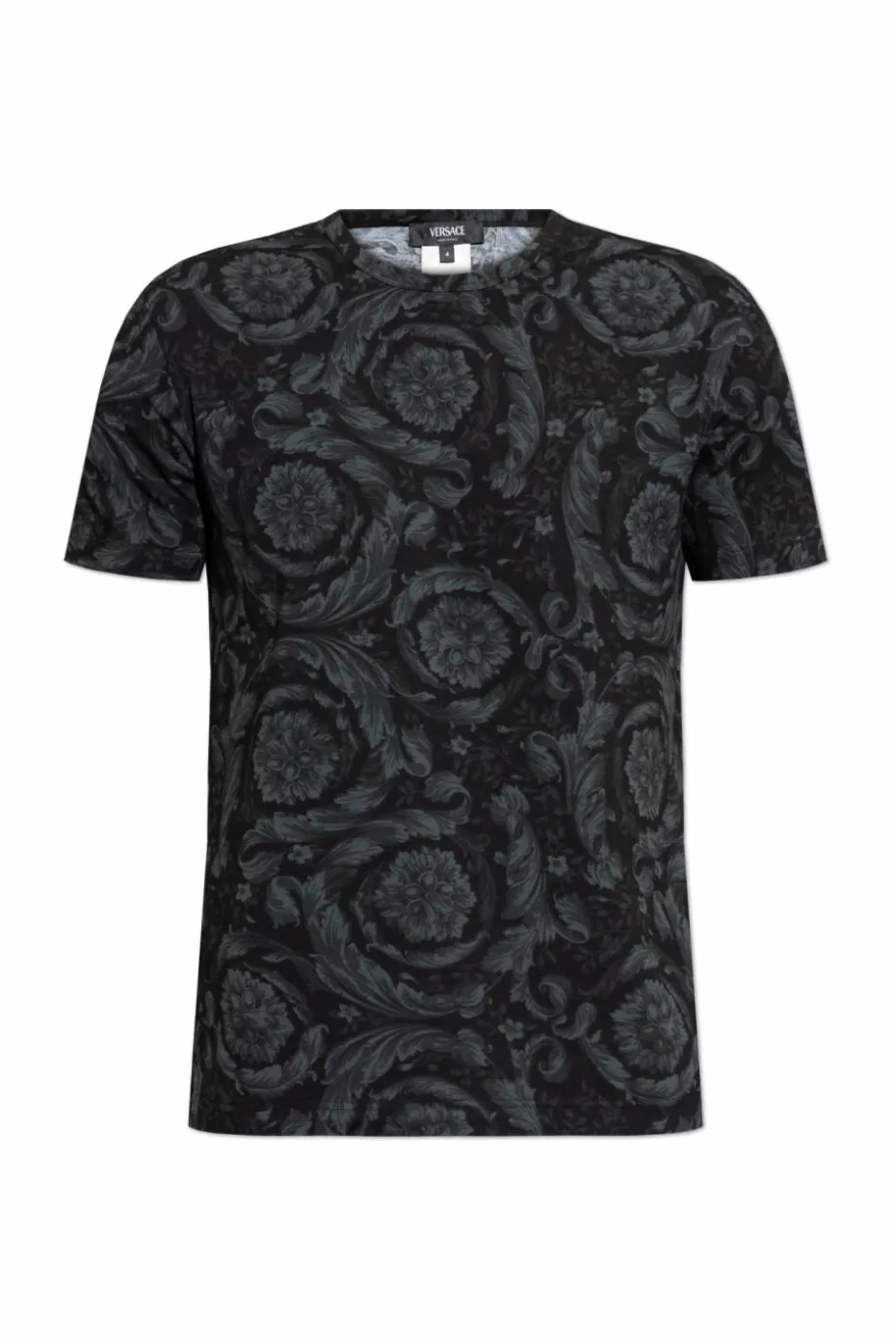 Versace CZARNY T-shirt bieliźniany z nadrukiem `Barocco`