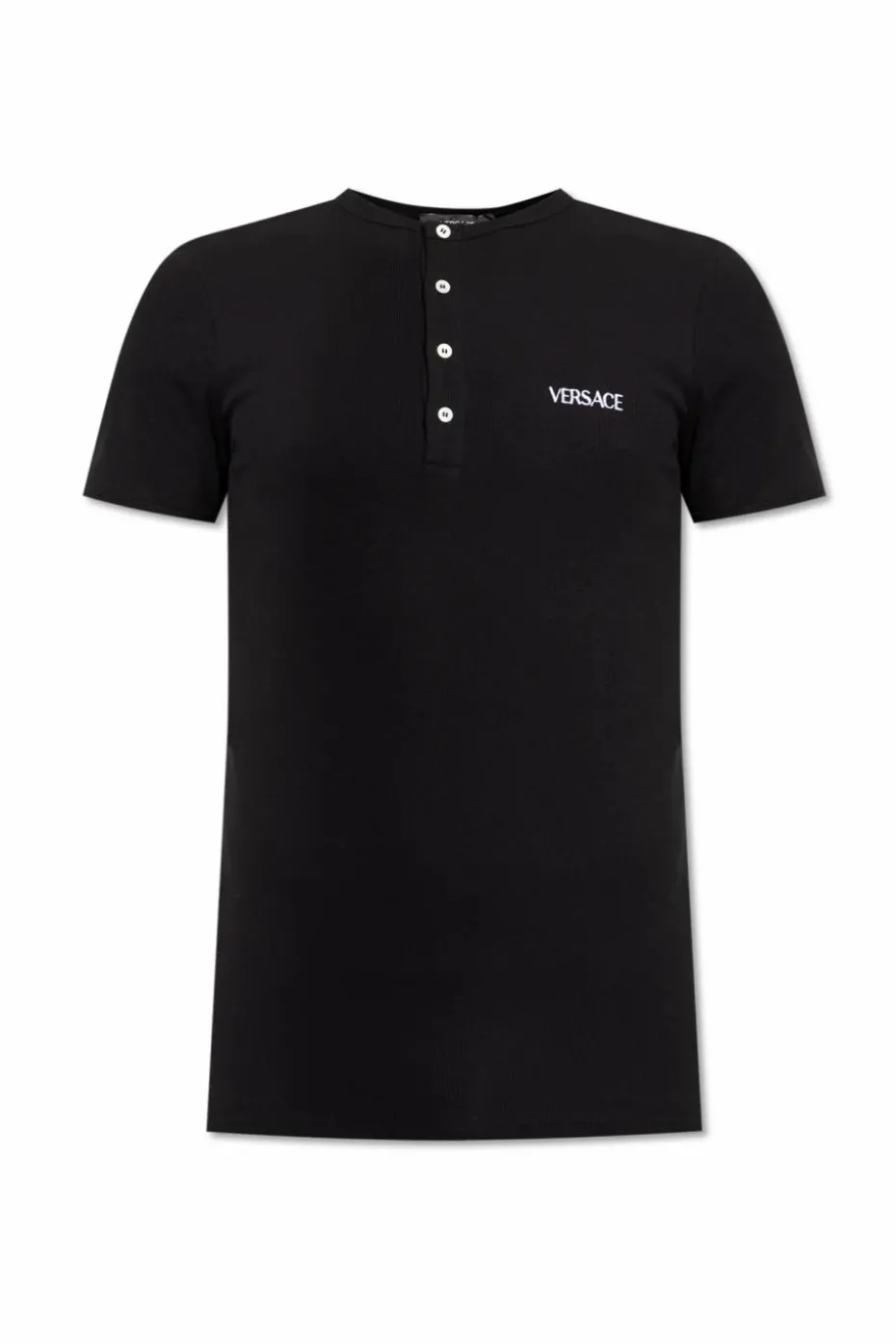 Versace CZARNY T-shirt z bieliźniany z wyszytym logo