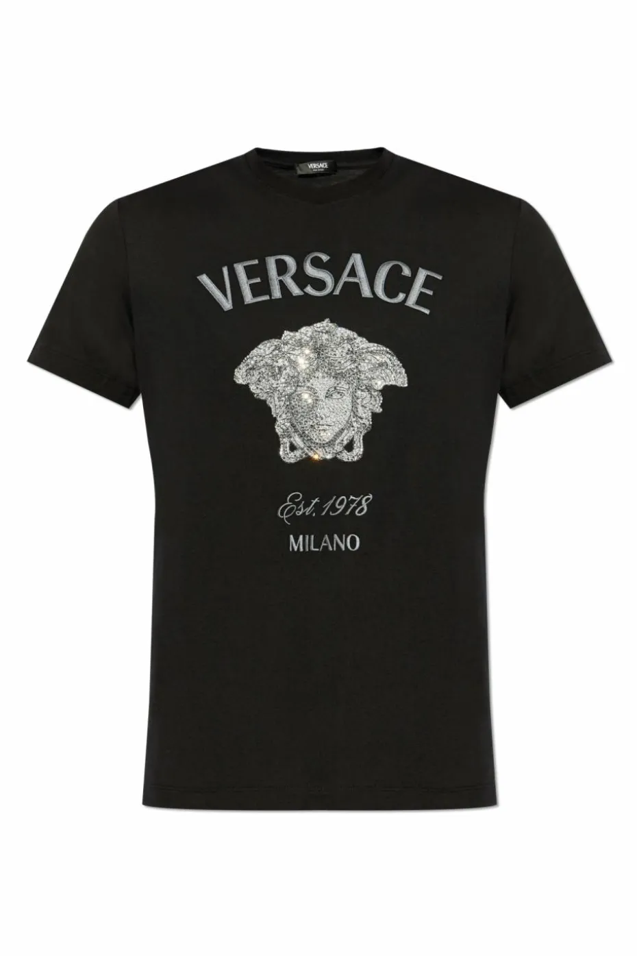 Versace CZARNY T-shirt z głową Meduzy