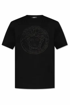 Versace CZARNY T-shirt z głową Meduzy