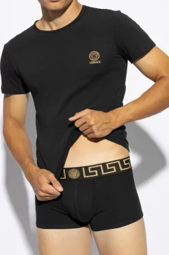 Versace CZARNY T-shirt z kolekcji `Underwear`