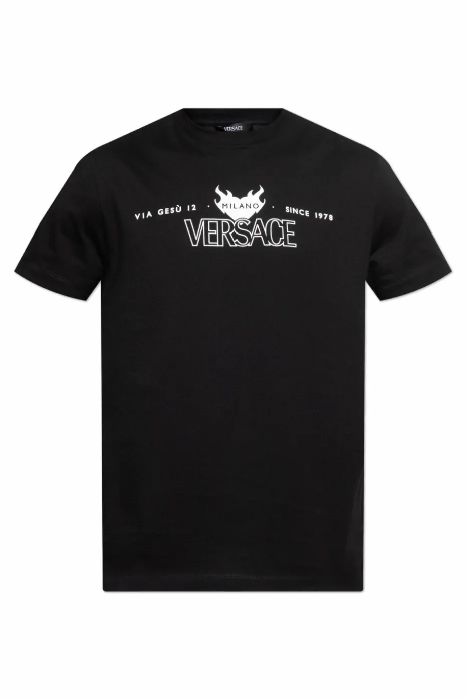 Versace CZARNY T-shirt z nadrukiem