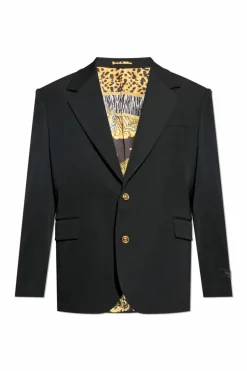 Versace CZARNY Wełniana marynarka