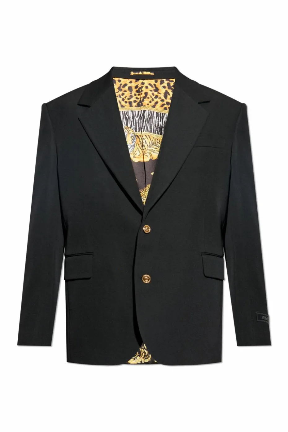 Versace CZARNY Wełniana marynarka