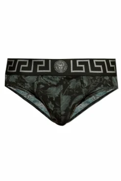 Versace CZARNY Wzorzyste slipy