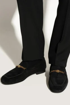Versace CZARNY Zamszowe buty typu `loafers`