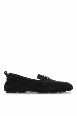 Versace CZARNY Zamszowe mokasyny