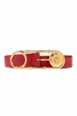 Versace CZERWONY Skórzany pasek
