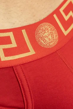Versace CZERWONY Slipy z logo