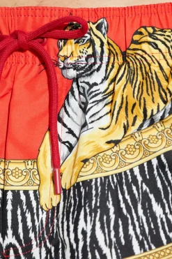 Versace CZERWONY Szorty kąpielowe z nadrukiem