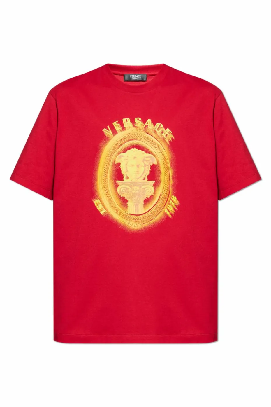 Versace CZERWONY T-shirt z logo