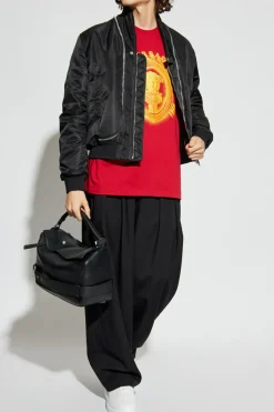 Versace CZERWONY T-shirt z logo