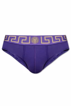 Versace FIOLETOWY Bawełniane slipy