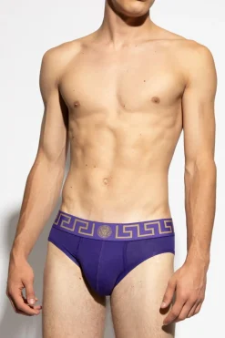 Versace FIOLETOWY Bawełniane slipy