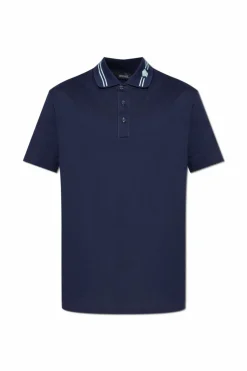 Versace GRANATOWY Bawełniane polo