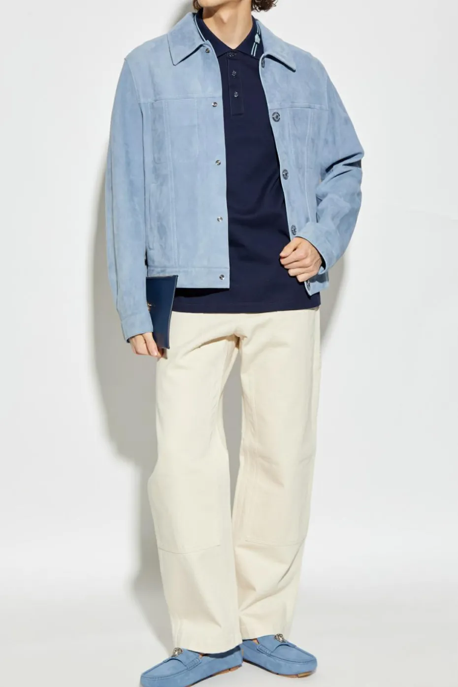 Versace GRANATOWY Bawełniane polo