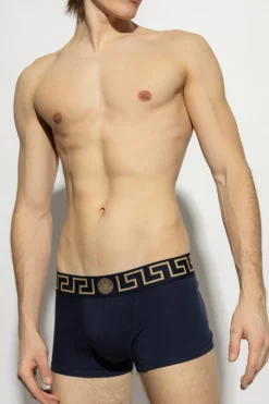 Versace GRANATOWY Bawełniane bokserki