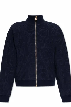 Versace GRANATOWY Bluza ze wzorem `Barocco`