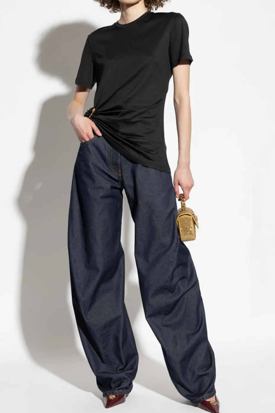 Versace GRANATOWY Jeansy z szerokimi nogawkami