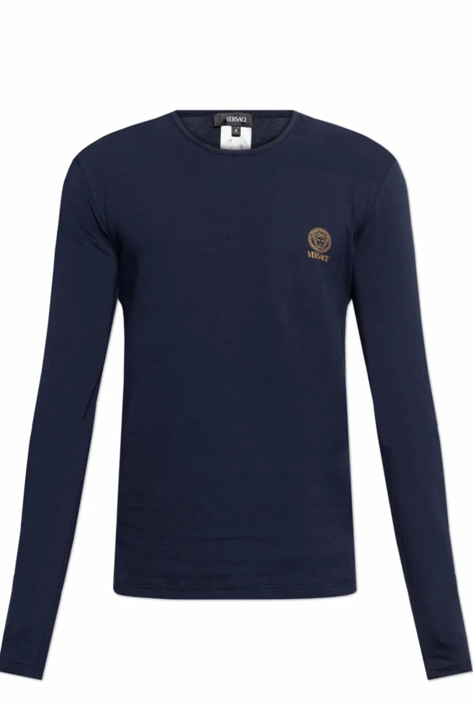 Versace GRANATOWY T-shirt bieliźniany z długimi rękawami