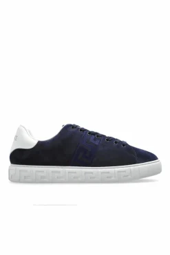 Versace GRANATOWY Zamszowe buty sportowe