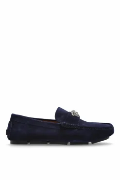 Versace GRANATOWY Zamszowe mokasyny